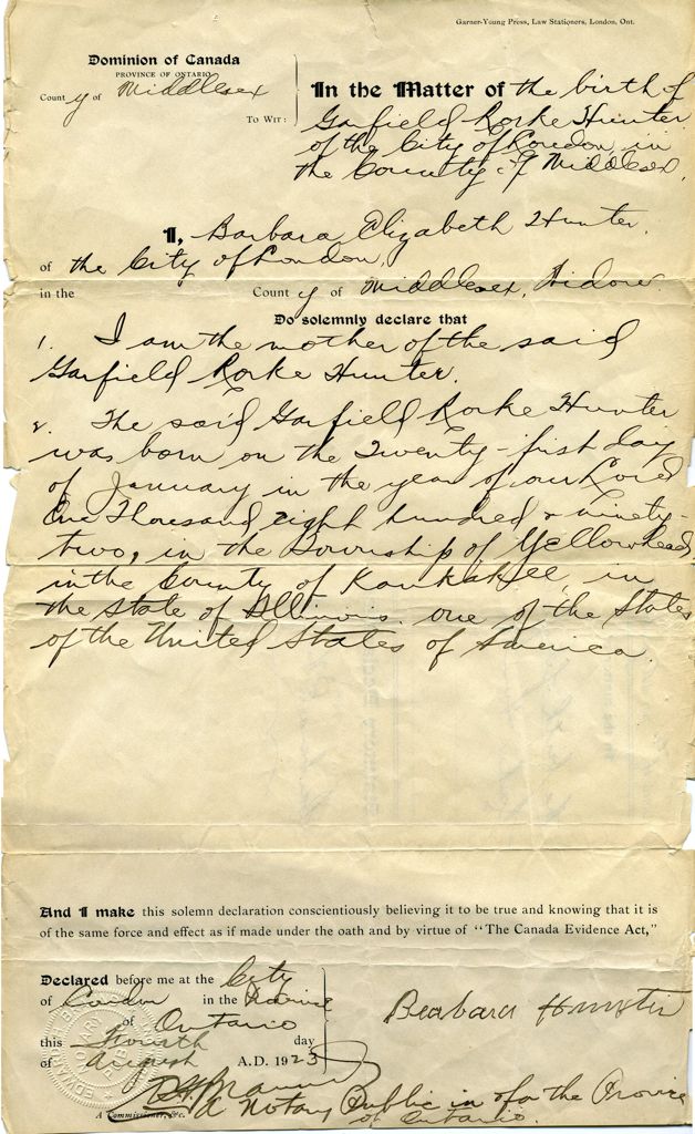 HUNTER_Garfield_letter_1923