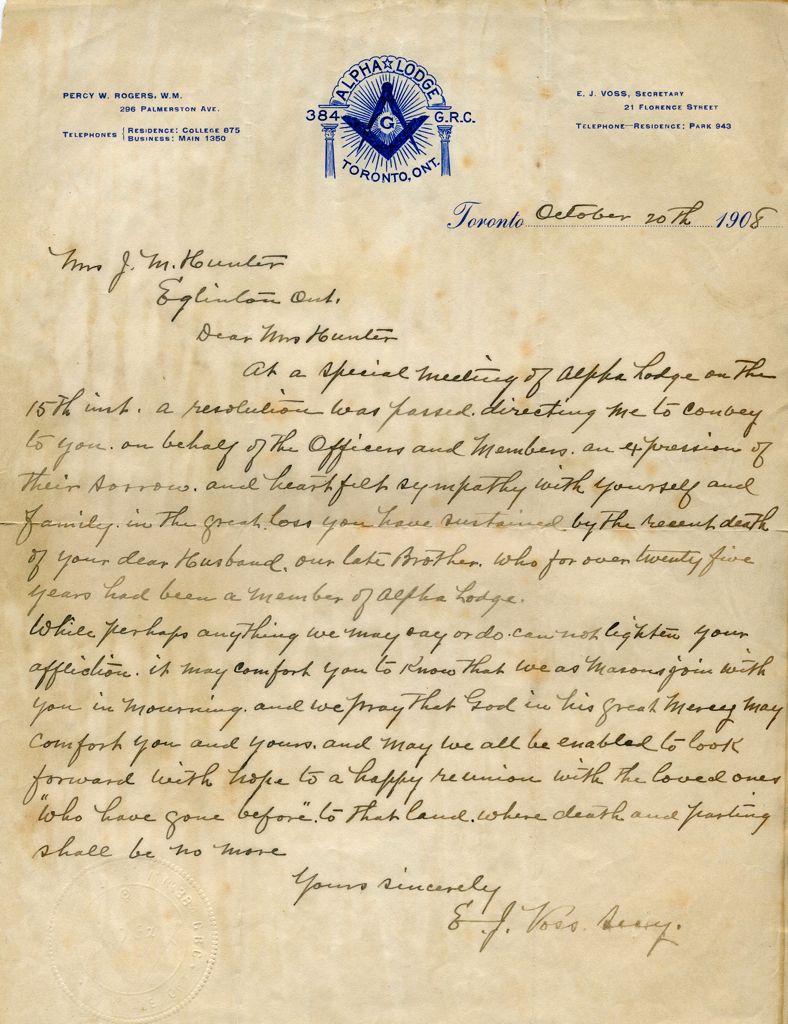 HUNTER_letter_1908