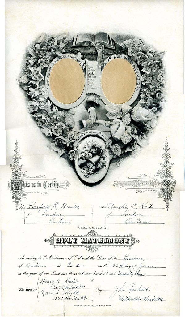 KEATS_HUNTER_mar_cert_1923